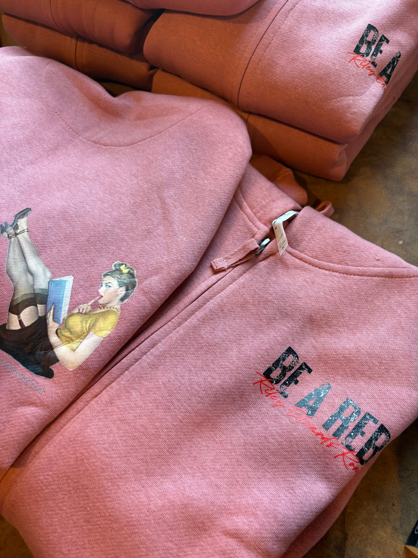 Smutties Zip-up Hoodie Dusty Pink