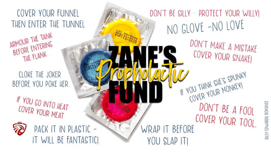 Zane's Prophylactics Fund Bank *STICKER*